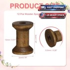 12pcs Wooden Spools For Crafts Empty Thread Spools Sewing Bobbins Embroidery Thr