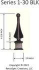 1 2 Inch Iron Picket Fence Spire Caps Black Plastic Finials Pack Of 50