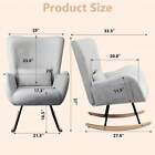 Rocking Nursery Rocker Upholstered Chair Accent Chair Padded Seat Headrest Tall