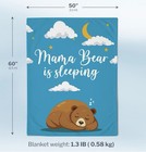 Filo Estilo Womens Blue Mama Bear Fleece Throw Blanket 50x60 New