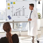 Mobile Magnetic Whiteboard  43 3 In  X 36 In  White Rolling Dry Erase Board With