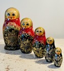 Vintage Hand Painted Russian Matryoshka 5 Piece Set 6 5    Nesting Dolls  Signed