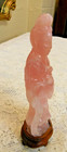 Antique 1920 s Chinese Import Hand Carved Rose Quartz 6 25  Figurine