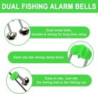 50 Pcs Plastic Fishing Bells Clips Fishing Rod Alarm With Dual Alert Bells