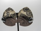 Vintage 80s Earrings Stud Piercedblack Tan  Suede Leather Artisan Un Signed 2 2 