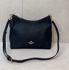 Cr148 Shoulder Bag Soft Pebble Leather Black Outlet New