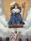 Antique Mexican Ex Voto Retablo Oil On Metal Religious Folk Art Framed