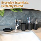 6pcs Bathroom Accessories Set With Toothbrush Holder Soap Dispenser Black