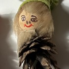 2 Vintage Woodland Pinecone Pixie Elf Gnome Felt Hats Japan Christmas