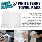 Terry Towel Cleaning Rags  Package Options  White  Multipurpose 14x14 To 20x20