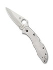 Spyderco Delica 4 Folding Knife C11p Plainedge Vg10 Blade Stainless Steel Handle