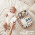 Braided Quilted Diaper Caddy Organizer  Boho Nursery Storage Basket With Pu Leat