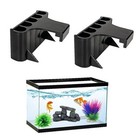 2 Pcs Aquarium Plant Holder Top Hanging Fish Tank Plant Pot Rimmedr - Black