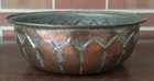 Vintage Middle Eastern Tinned Copper Bowl Hand Hammered Large 12 1 2  X 4 1 4 