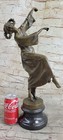 Art Nouveau decor Hand Made Gypsy Dancer Bronze Patina Sculpture Statue Lost Wax