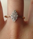 Art Deco Lab Created Diamond Quatrefoil Ring Set In 14kt Yellow Gold Finish