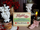 Victorian Shabby Chic Vintage Style Valentine Heides 10 Cent Marshmallows Sign