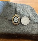 Thistle Cameo Locket Necklace  Scottish  Scotland National Emblem  Celtic  Brass