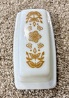 Vintage Pyrex Butterfly Gold   White Butter Dish   Lid 1950 s Usa Made