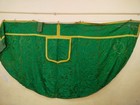 Vintage Church Vestment Chasuble Cope Brocade Silk Woven Fabric Christian T1549