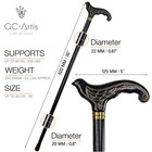 Black Wooden Walking Stick Cane For Women Ladies Wood Carved Swallow Bird Pretty