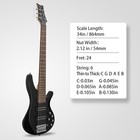 Black 6 String Electric Bass Guitar With Active H-h Pickups  24-frets  Gig Bag