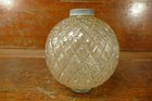 Vintage Antique Geo E Thompson Clear Glass Quilt Lightning Rod Weathervane Ball