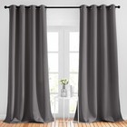 95 Inch Grey Blackout Curtains - Triple Weave Grommet Draperies For Home Comfort