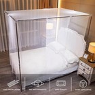 White Mosquito Net Tent For Bed   one Side Opening Canopy Netting 1 