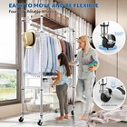 Heavy Duty Clothing Clothes Garment Rack Chrome 3 Tier 1 Rod Hanging Closet Mzg