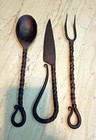 Cutlery Set Iron Spoon Fork Knife Viking Medieval Feastware Feasting Utensils