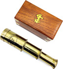 Nautical Brass Spyglass Telescope With Wooden Box  Brass Pirate Brass Telescope 