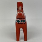 Vtg Hand Carve 5  Painted Red Dala Wood Horse Sweden Erik Pell Folk Art Figurine