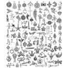  100 Pcs Wholesale Bulk Lots Jewelry Making Charms Mixed Smooth Tibetan Silver 