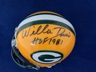 Willie Davis Packers Hof 1981 Signed Autographed Mini Helmet With Cert