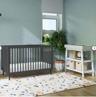 Novogratz Harper 3-in-1 Convertible Baby Crib For Nursery In Olive Stone