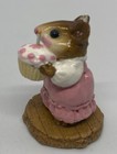 Wee Forest Folk Birthday Girl M-099 Mouse Figurine Cupcake Candle