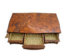 Stunning Antique French Desk Three Dovetail Drawers Molted Burl Walnut Louis Xv