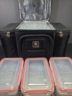 6 Pack Fitness Innovator Meal Prep Insulated Bag W  Containers   Ice Pack Black