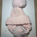 Toby   Me Baby Pink Chenille Knit Pom Pom Trapper Style Beanie