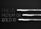 Sakura Gelly Roll Classic Pens 6 pkg-white 2 Each Of Fine  Medium   Bold 57461