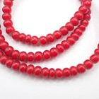 26  Strand Burma Red White Heart Glass Trade Beads Old Tribal Asian Collection