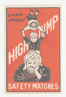 C1920s Kids Play High Jump Damp Proof Match Matchbox Label Vintage Japan India