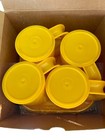 Vintage Set Of 4 Plates Mugs Ingrid Snax Stackable Plastic Melamine Cups