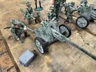 Vintage 54mm German Wwii Antitank 50mm Gun Team 7 Soldiers 1 Officer 2 Guns 