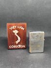 Rare Vintage Vietnam War Zippo Lighter 66-67 Us Army Airborne With Wooden Case