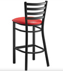 Metal Bar Stool Ladder Back Durable Red Vinyl Seat 28 h Commercial Pub Chair