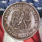 Pattern 1873 Frowning Bust Trade Dollar Silver Plated Novelty Coin Modern Restri
