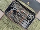 Antique Victorian Sewing Needlework Set Etui 10 Sterling Silver Tools 