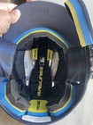Rawlings Mach Open Face Batting Helmet W  Jaw Guard Blue 6 1 2-7 1 2
